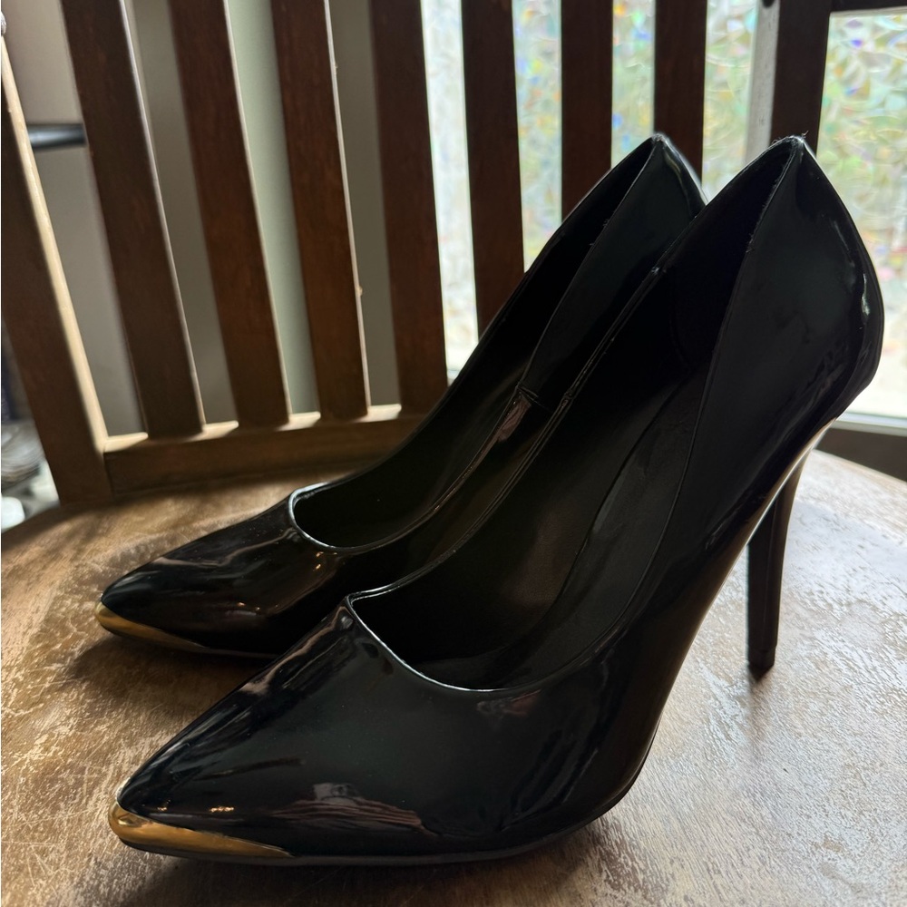 Shiekh Black Patent Leather Stiletto Heels